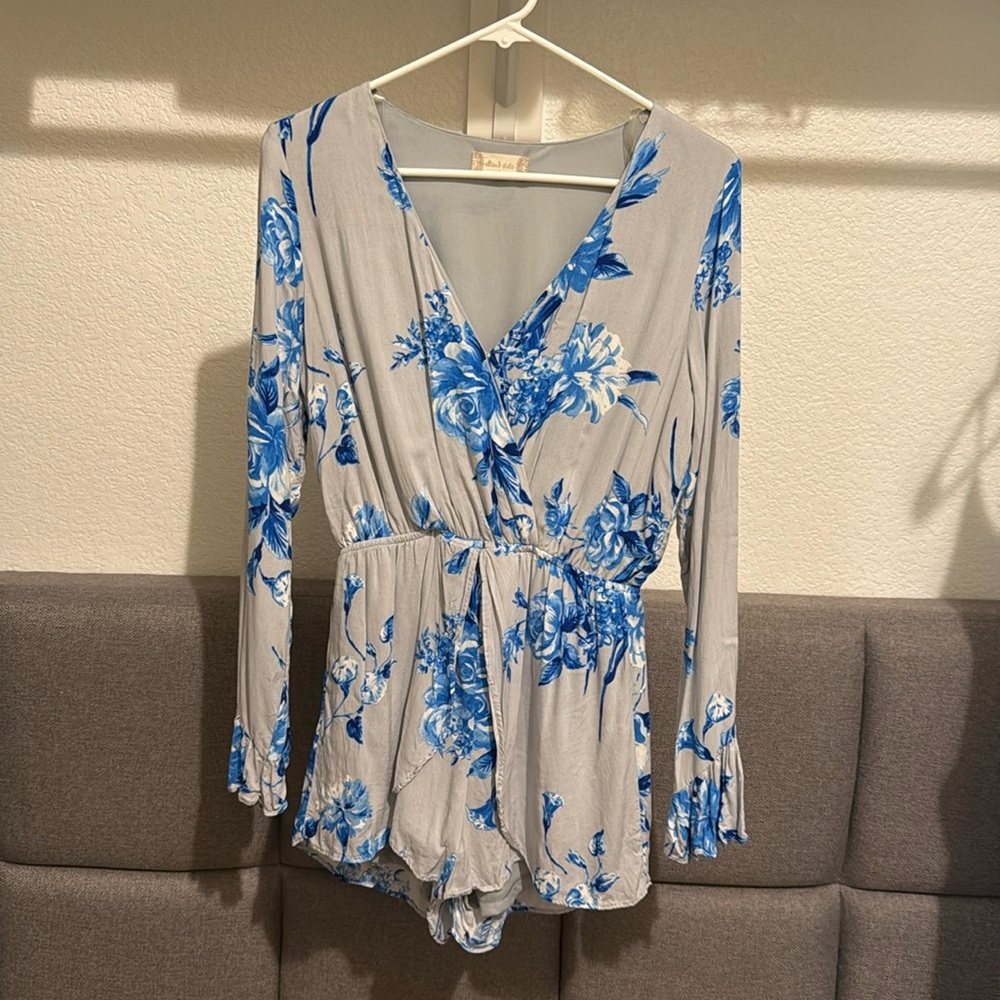 Altar'd State Blue Floral Romper